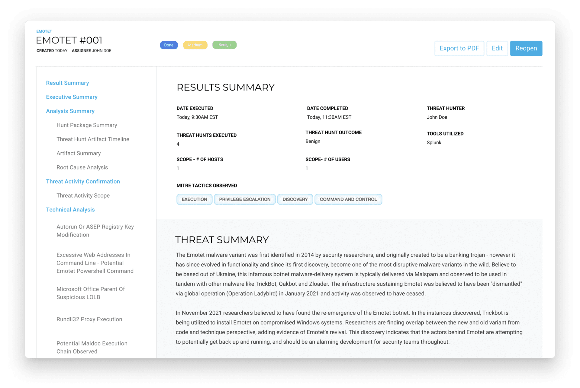 Hunt Management Module